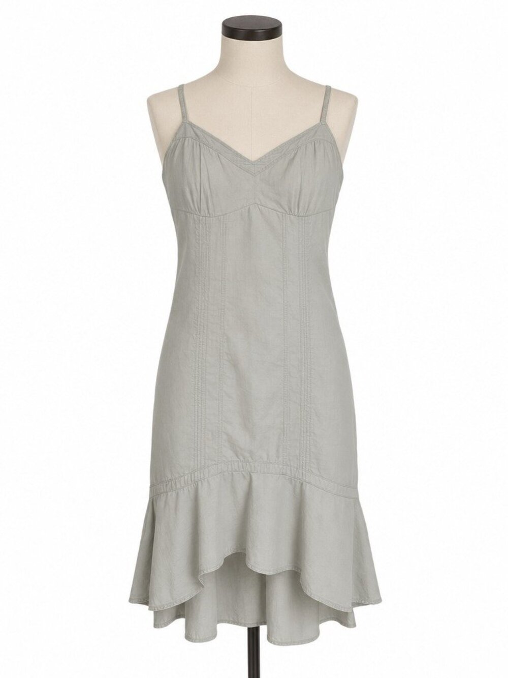 Mexx Linen ‑ Cotton Strappy Fitted Dress with Ruffled Hem - Fits Size 2 - 4